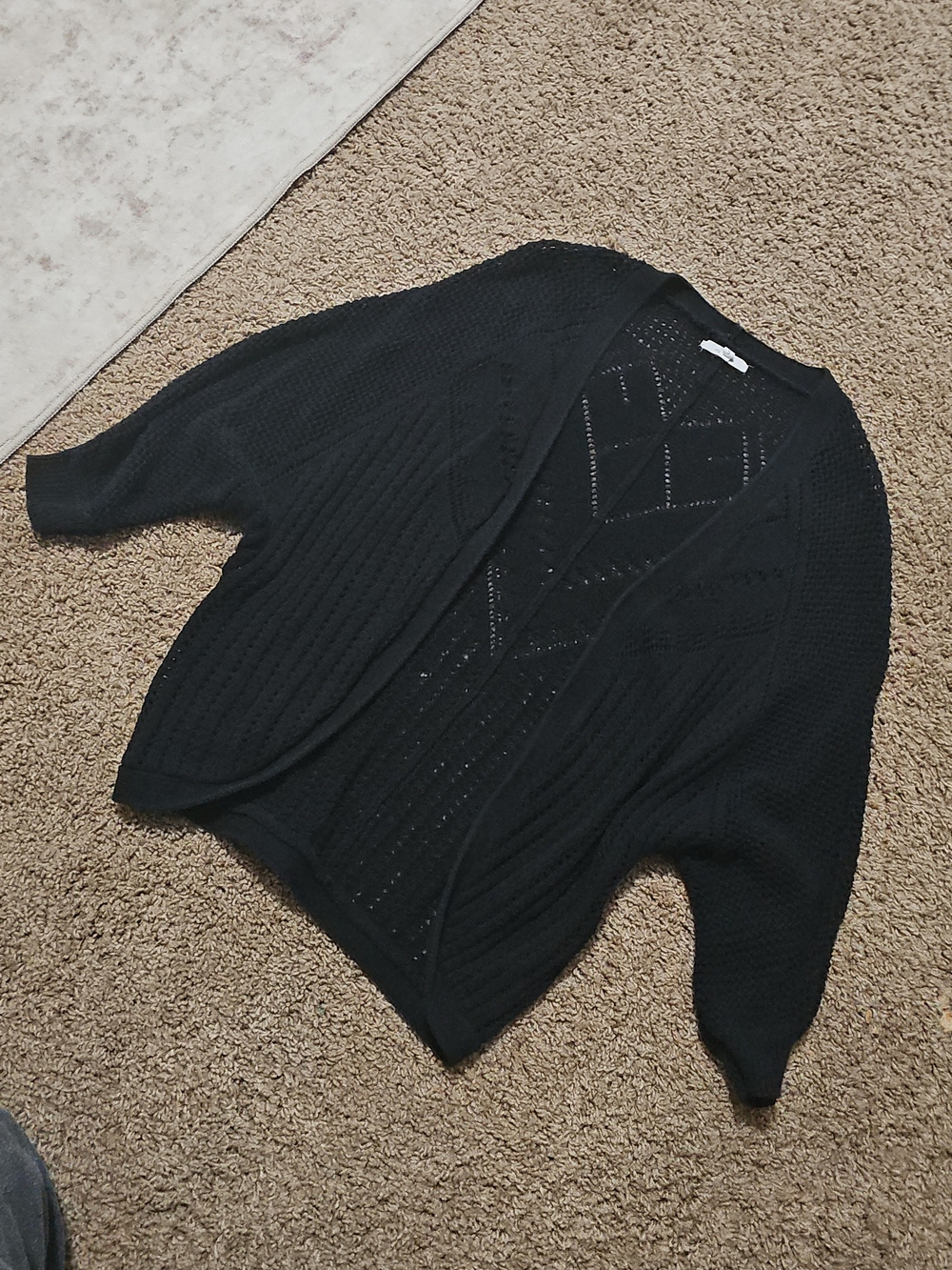 MAURICES Black Open Knit Cardigan